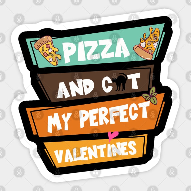 Pizza And Cat My Perfect Valentines Sticker by kooicat